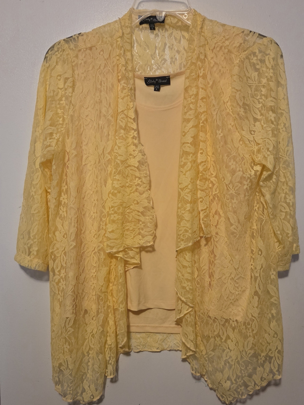 Slinky Yellow Lace Cascade Women's Top